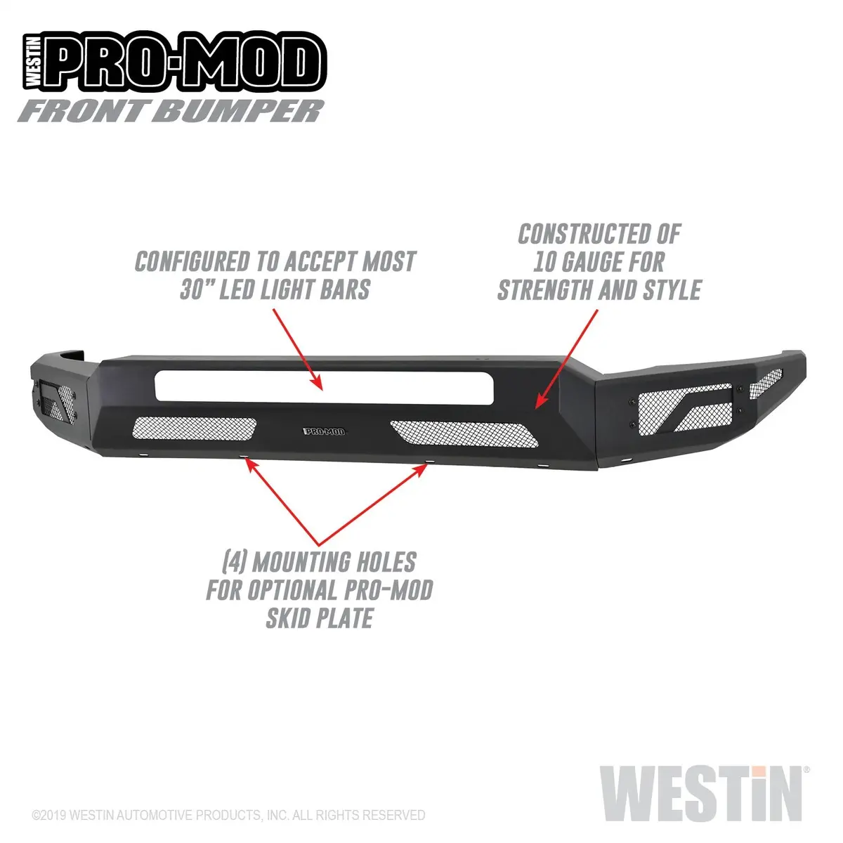 58-41205  -  Pro-Mod Front Bumper; Textured Black; 1