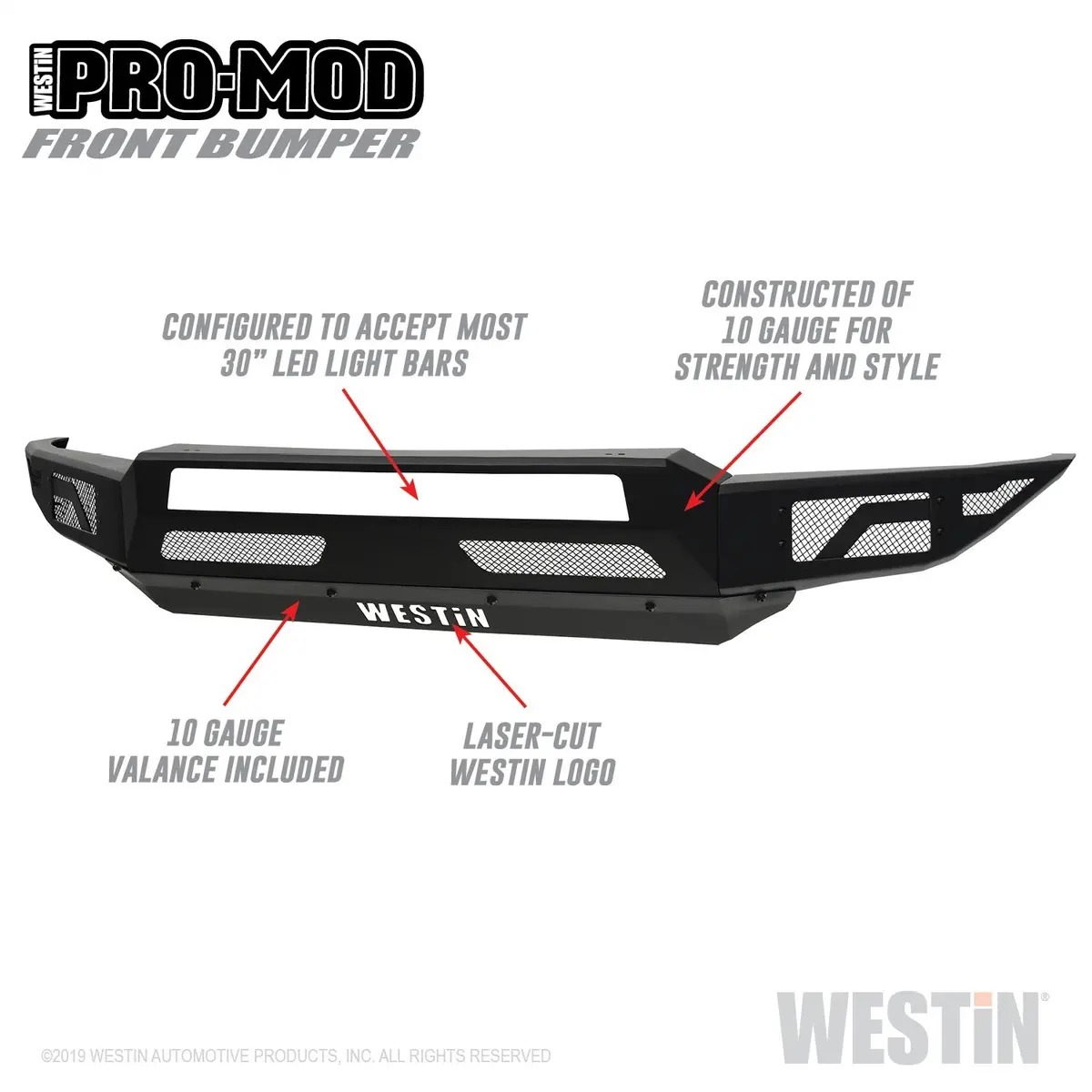 58-41215  -  Pro-Mod Front Bumper; Textured Black; 1