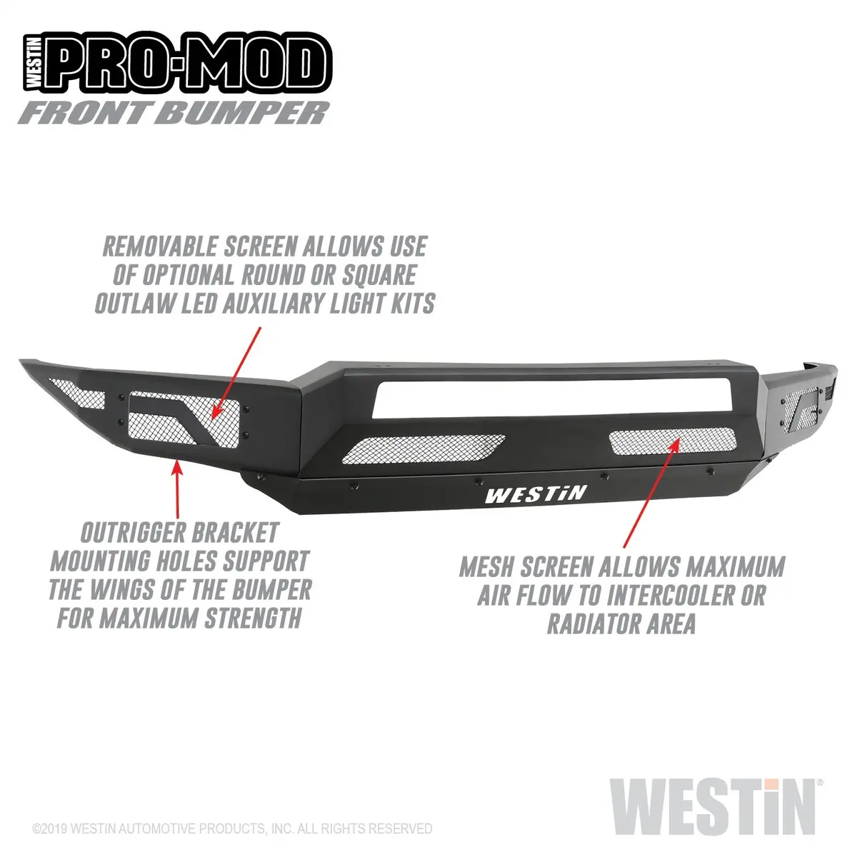 58-41215 - Pro-Mod Front Bumper; Textured Black; 2