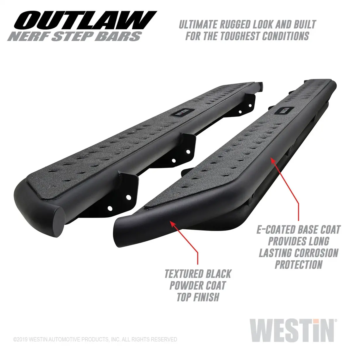 58-53725  -  Outlaw Nerf Step Bars; Textured Black; 1