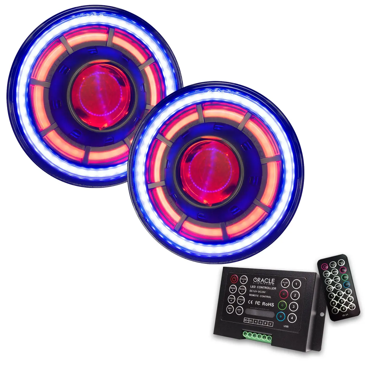 5876-333  -  Oracle Oculus(Tm) 7" Colorshift(Tm) Bi-Led Projector Headlights For Wrangler Jk 1