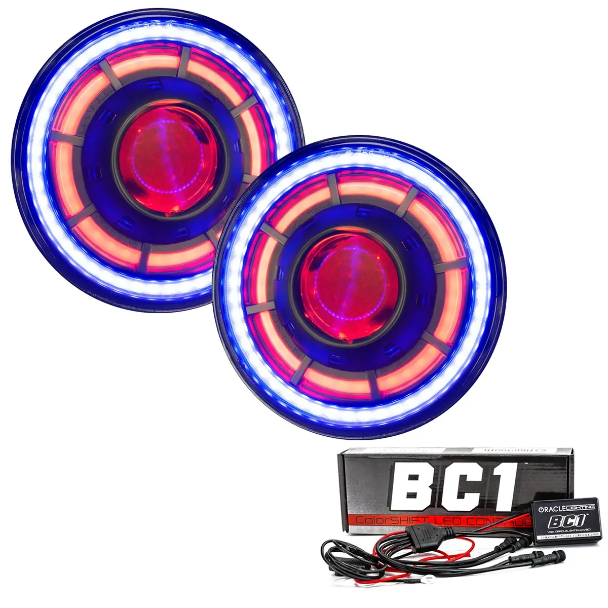 5876-335  -  Oculus(Tm) 7" Colorshift Bi-Led Projector Headlights For Jeep Wrangler Jk 1