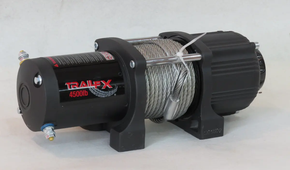 W45b  -  Atv/Utv Mounted 250A 4500 Lb Cap 13/64 X 40 Ft Steel Cable 4-Way Roller Fairlead 1