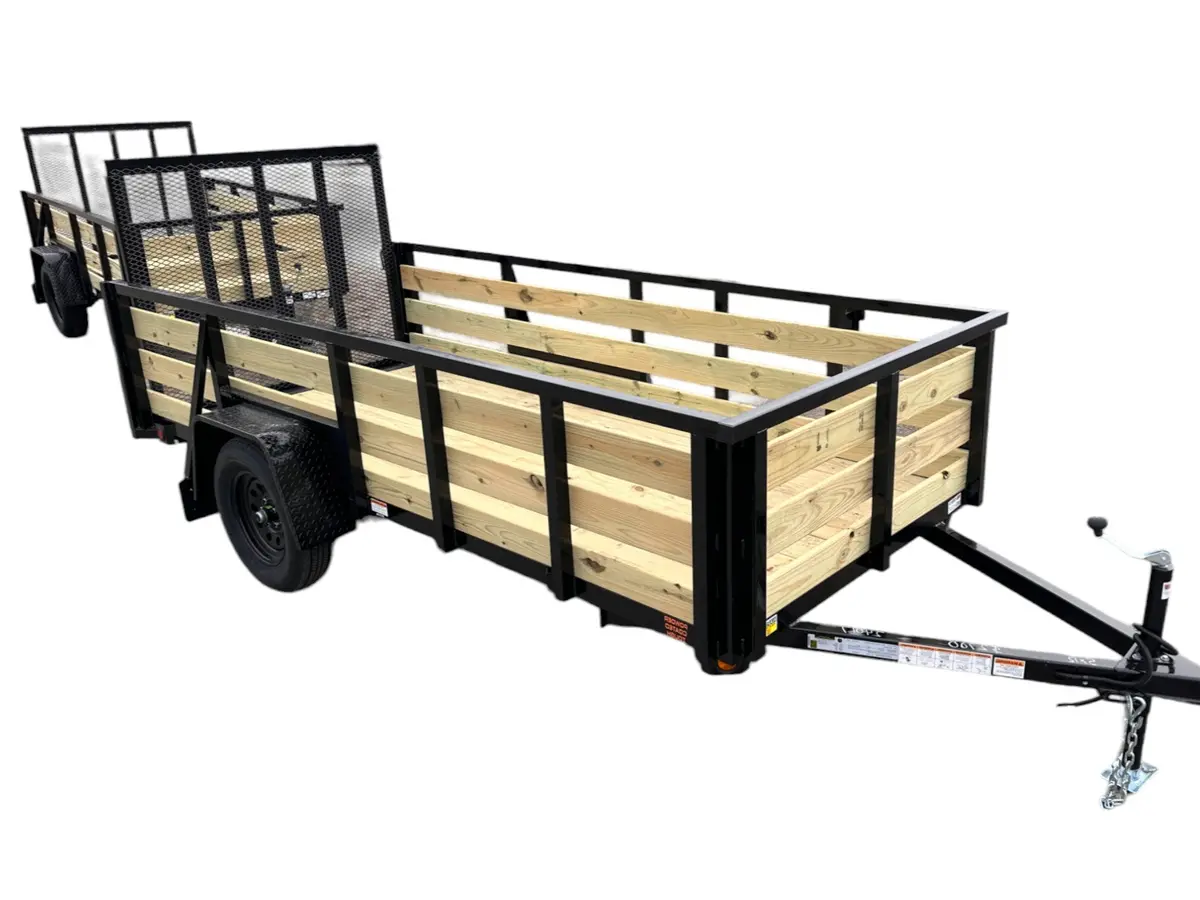 5X12 Utility Trailer With 3 Board Wood Sides 24In Tall - Quality Steel And Aluminum  - Model 6212An3.5Ksaw/Hs 1
