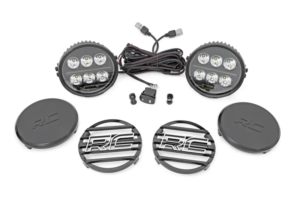 70805B  -  Black Series Halo Led Light Pair - White/Amber Drl - 6.5 Inch - Round 1