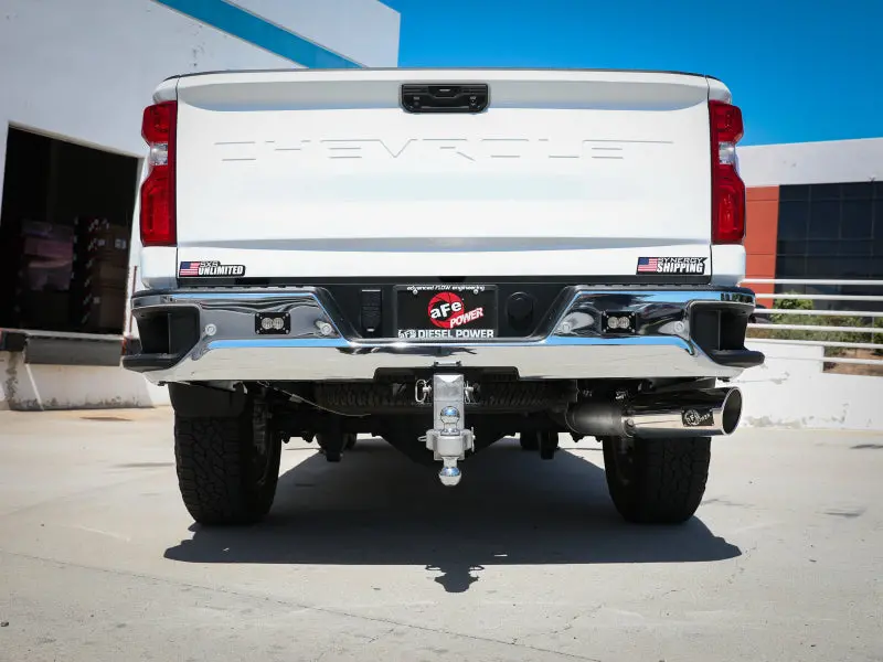 Afe Large Bore-Hd 5 In 409 Ss Dpf-Back Exhaust System W/Polished Tip 20-23 Gm Truck V8-6.6L 2