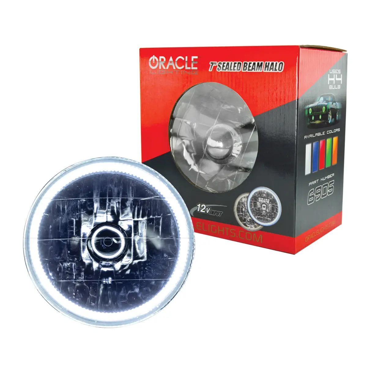 6905-001  -  Oracle Lighting Pre-Installed Lights 7 In. Sealed Beam - White Halo 1