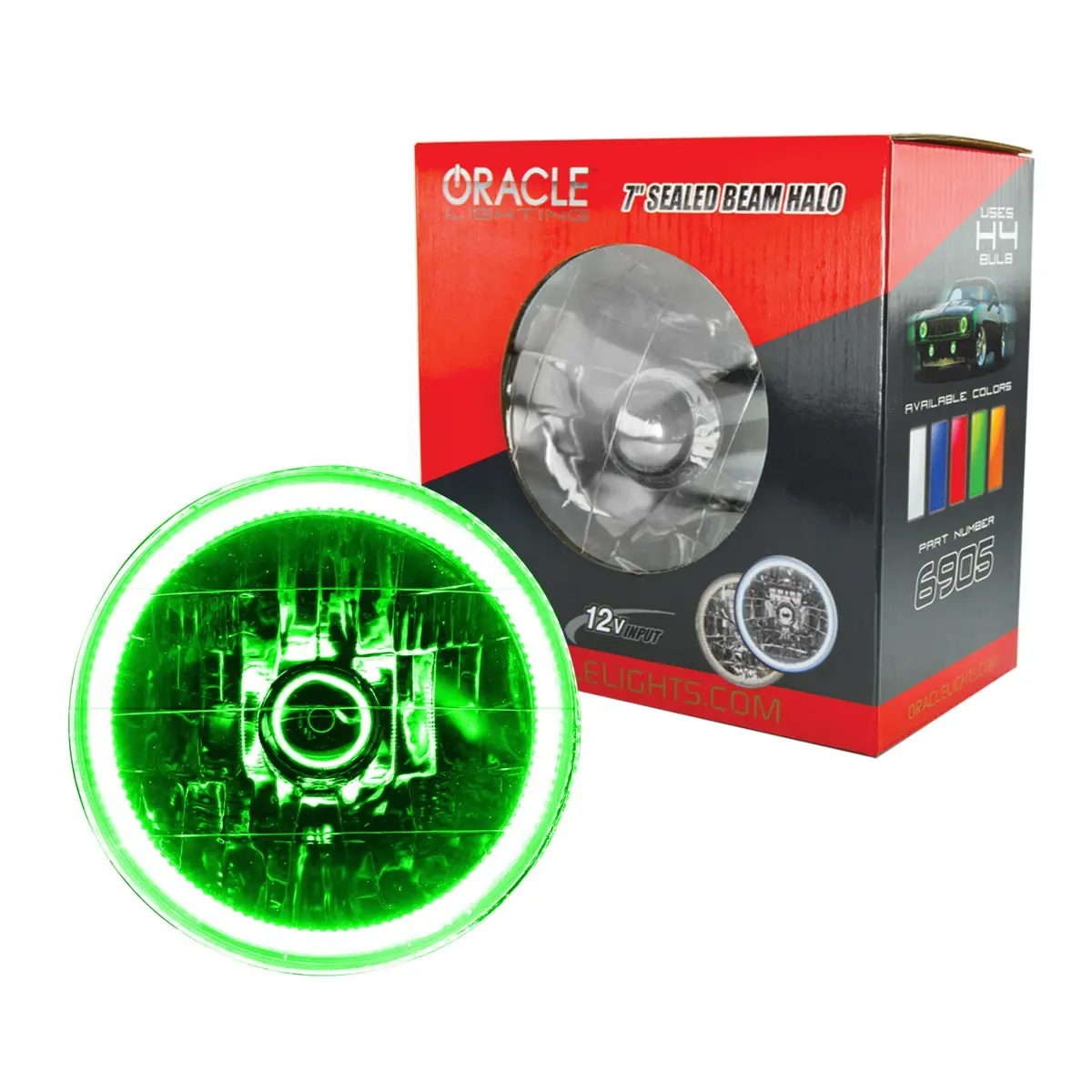 6905-004  -  Pre-Installed Lights 7 In. Sealed Beam, Green 1