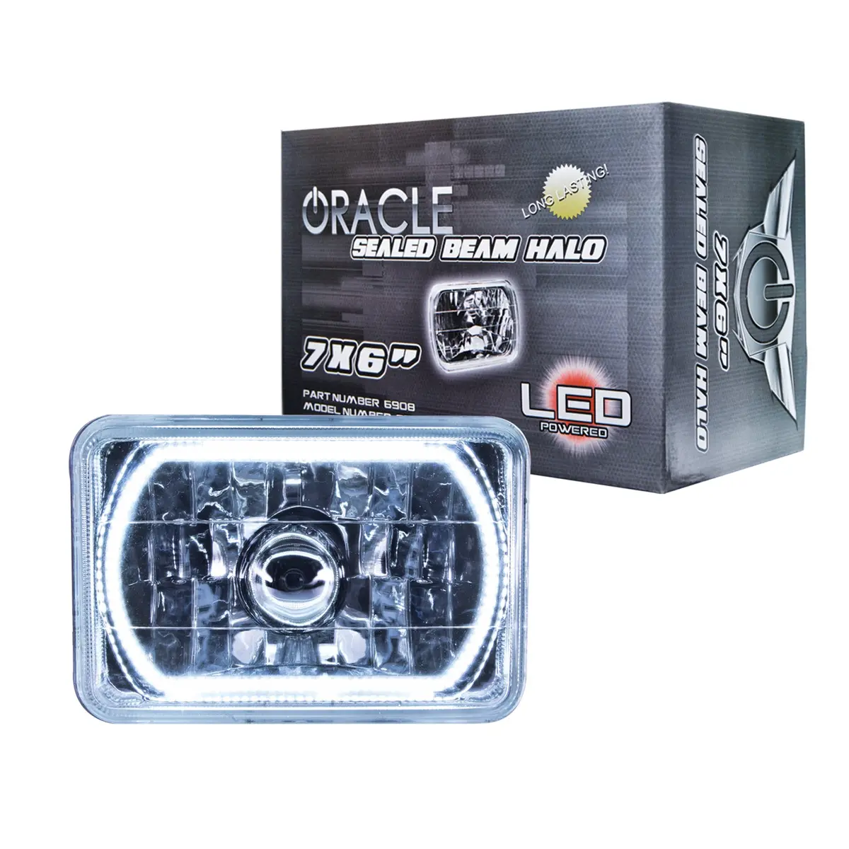 6908-001  -  Oracle Lighting Pre-Installed Lights 7X6 In. Sealed Beam - White Halo 1
