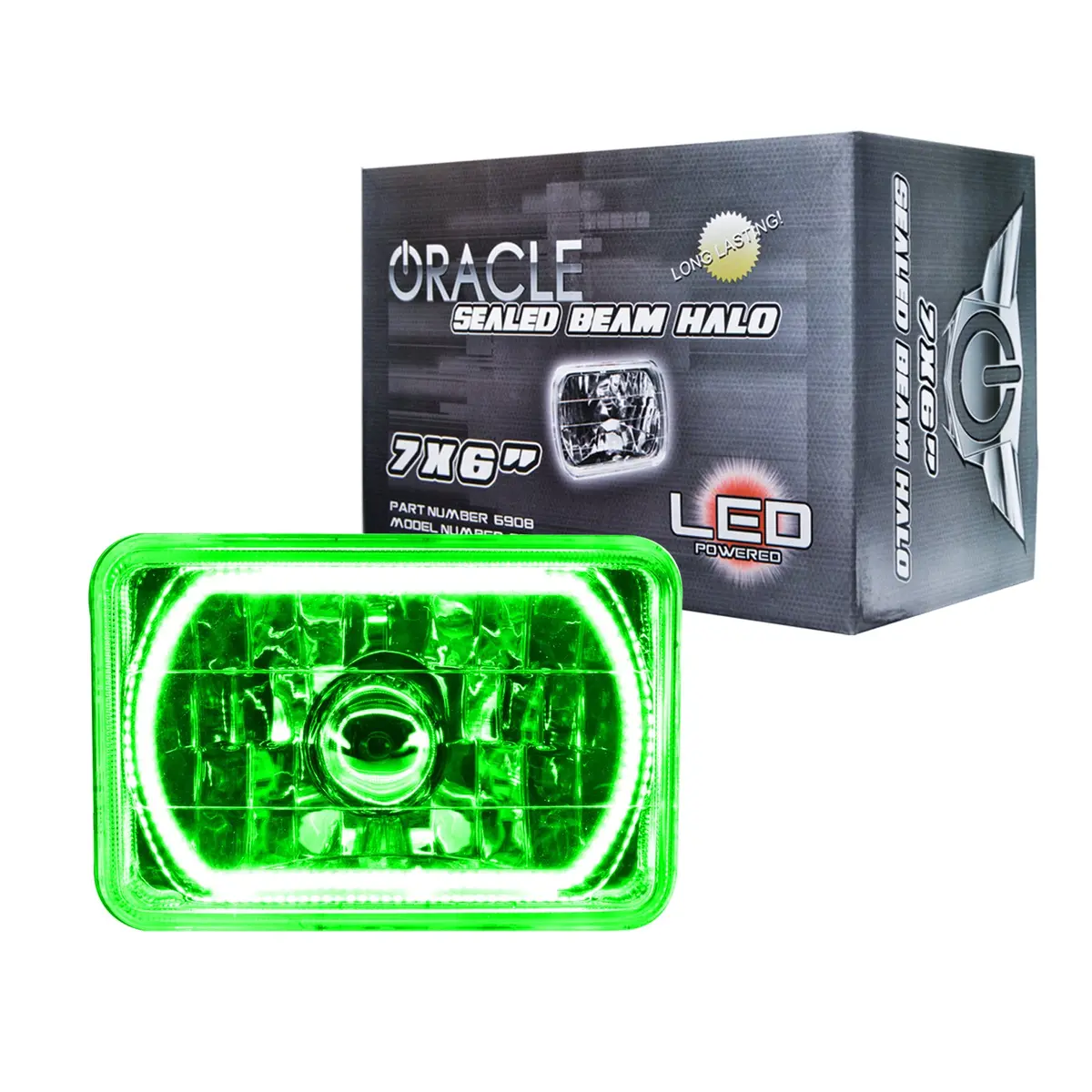 6908-004  -  Pre-Installed Lights 7X6 In. Sealed Beam, Green 1