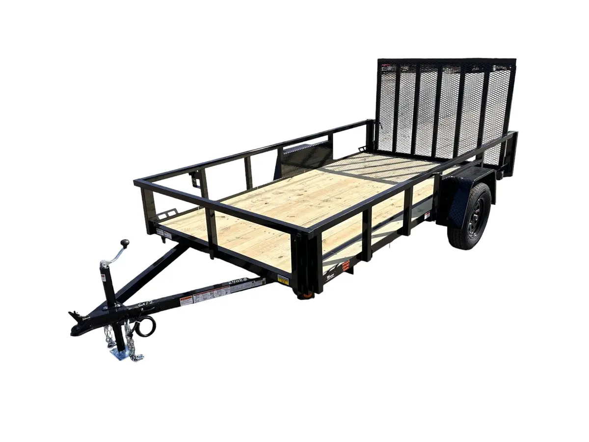 6X12 Utility Trailer With Angle Iron Sides - Quality Steel And Aluminum  - Model 7412Ansa3.5K 1