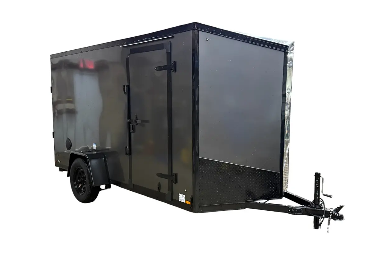 Enclosed Cargo Trailer 6X12 With Ramp Door And Black Out Package - Hlaftx612sa-Blkout 1