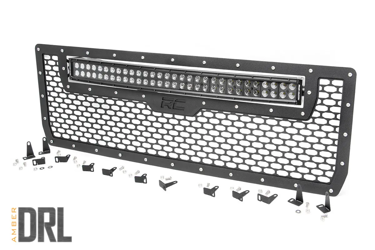 70190Bda  -  Mesh Grille - 30" Dual Row Led - Black - Amber Drl - Gmc Sierra 1500 (14-15) 1