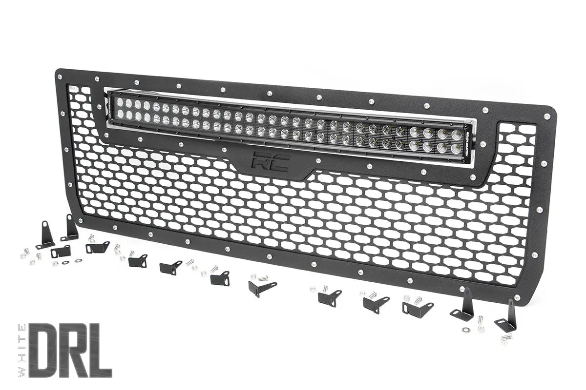 70190Drl  -  Mesh Grille - 30" Dual Row Led - Black - White Drl - Gmc Sierra 1500 (14-15) 1