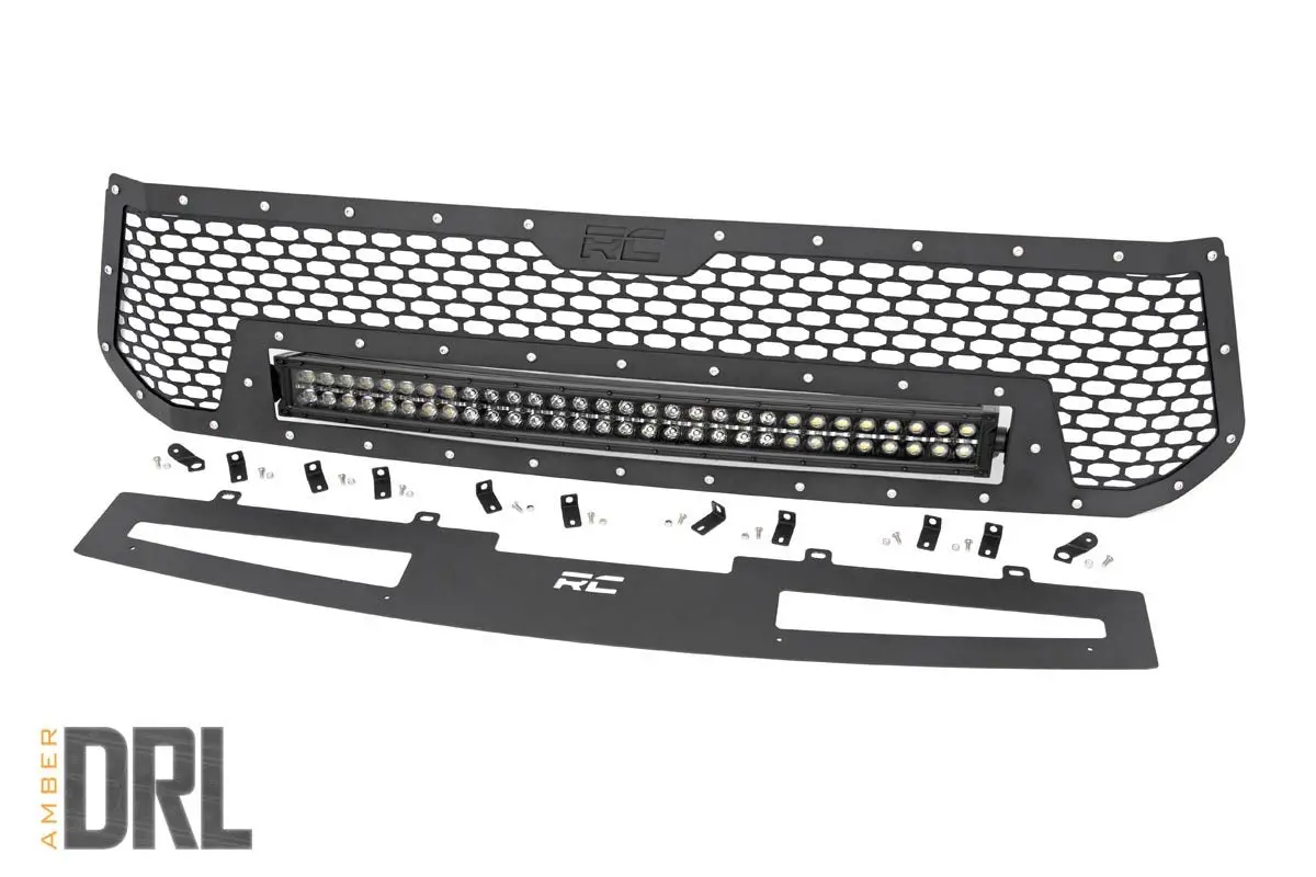 70224  -  Mesh Grille - 30" Dual Row Led - Black - Amber Drl - Toyota Tundra (14-17) 1