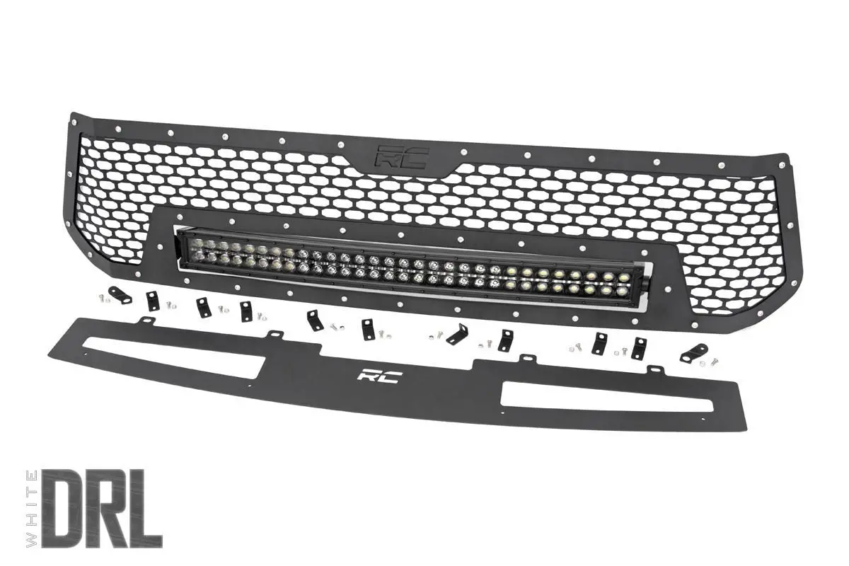 70225  -  Mesh Grille - 30" Dual Row Led - Black - White Drl - Toyota Tundra (14-17) 1