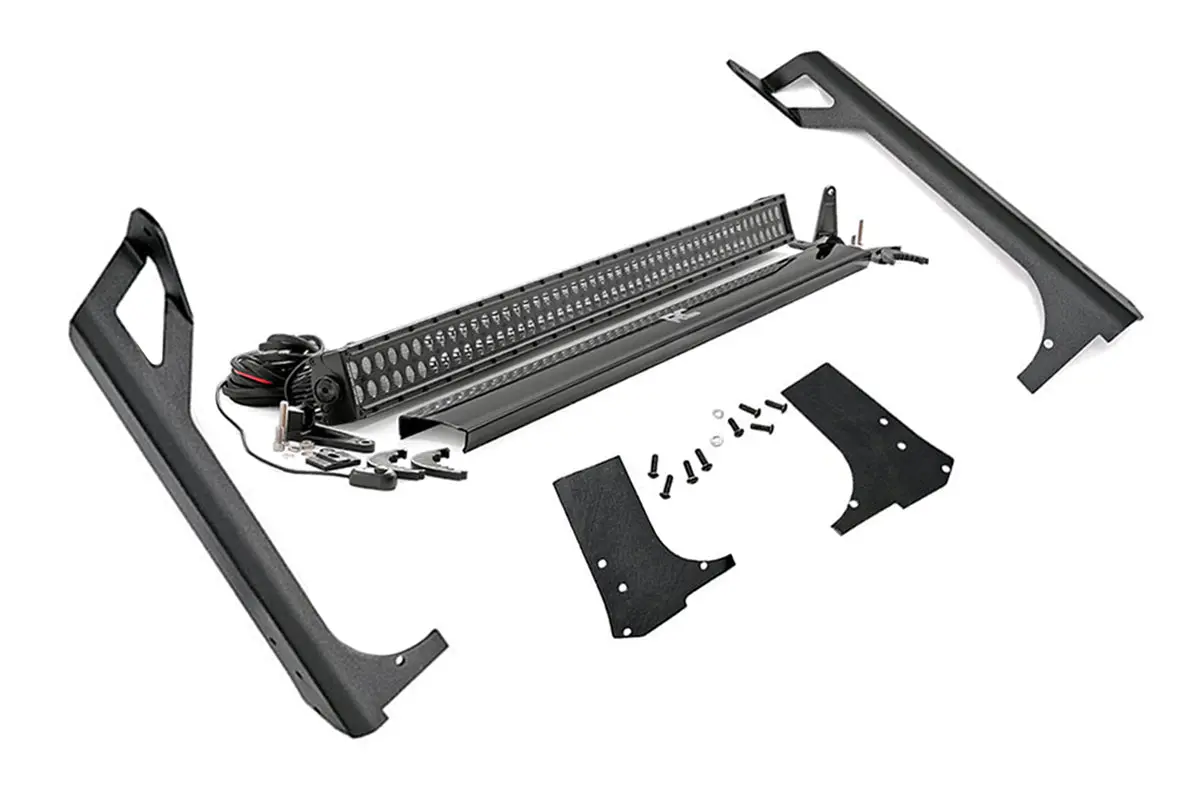 70503Bl  -  Led Light Kit - Windshield Mount - 50" Black Dual Row - Jeep Wrangler Tj (97-06) 1