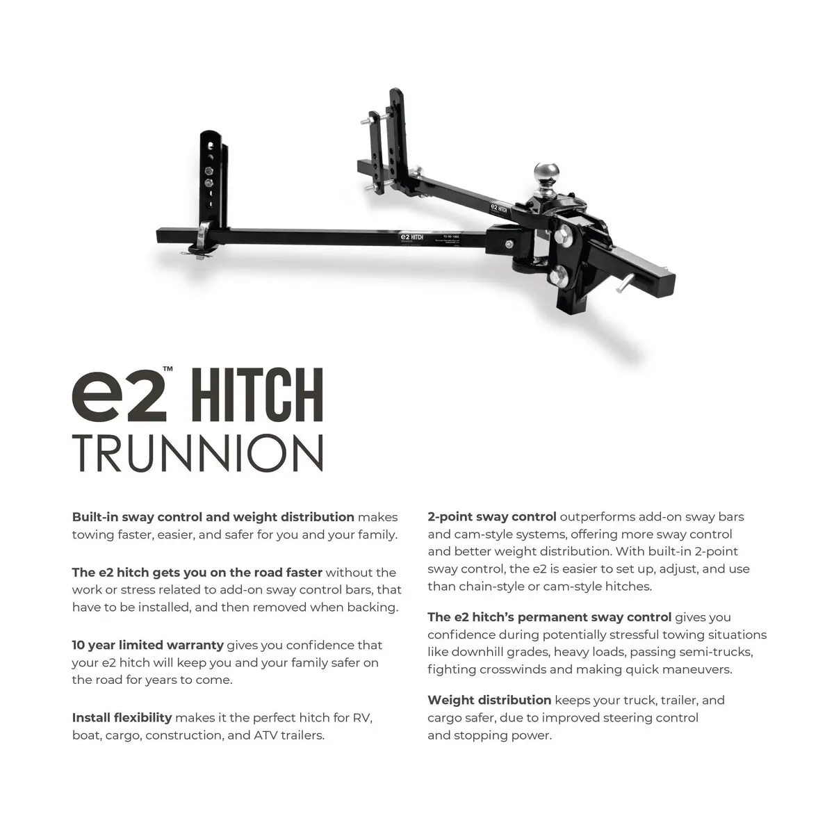 92-00-0800  -  E2 8K Trunnion Weight Distributing Hitch With Built-In Sway Control. 1