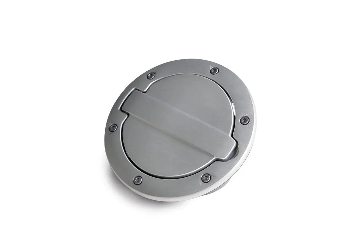 73000-00A  -  Alloy Fuel Door, Brushed Aluminum For 07-18 Jeep Wrangler Jk, 2 Dr/4 Dr 1