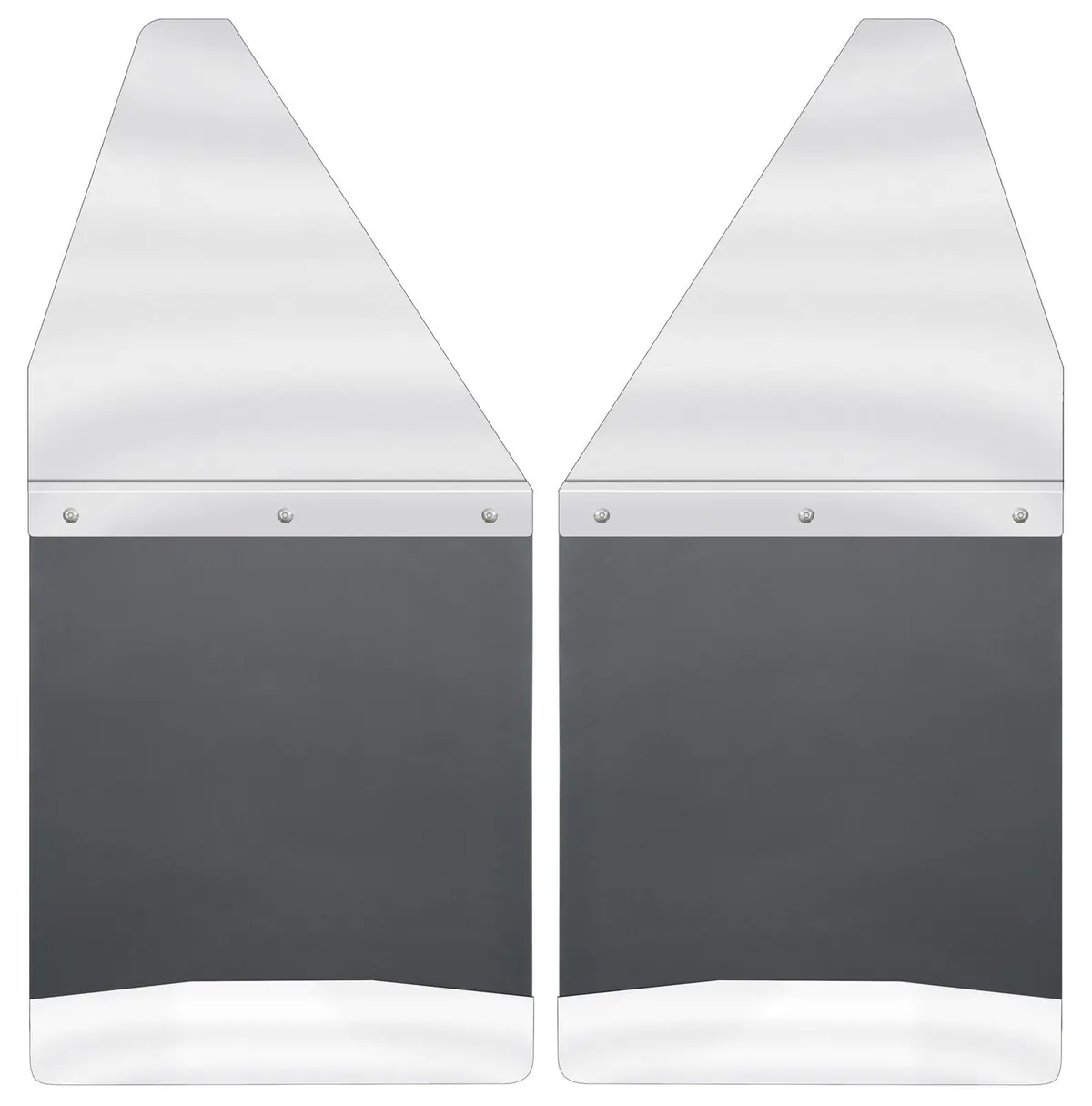 Mud Flaps - Kick Back Mud Flaps 12" Wide - Stainless Steel Top And Weight 1