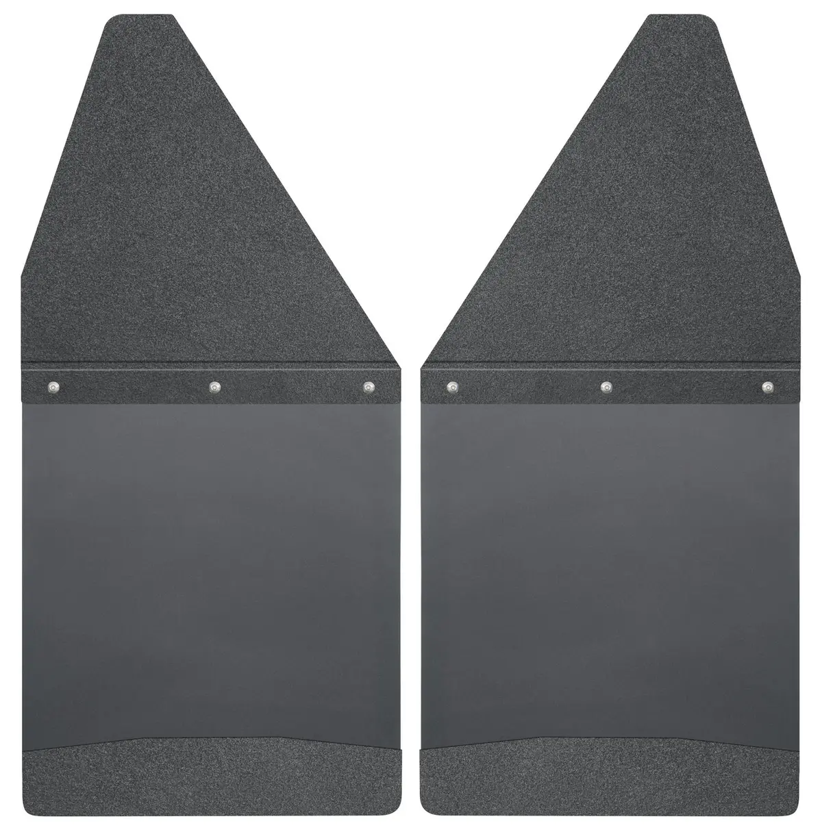 Mud Flaps - Kick Back Mud Flaps 12" Wide - Black Top And Black Weight 1