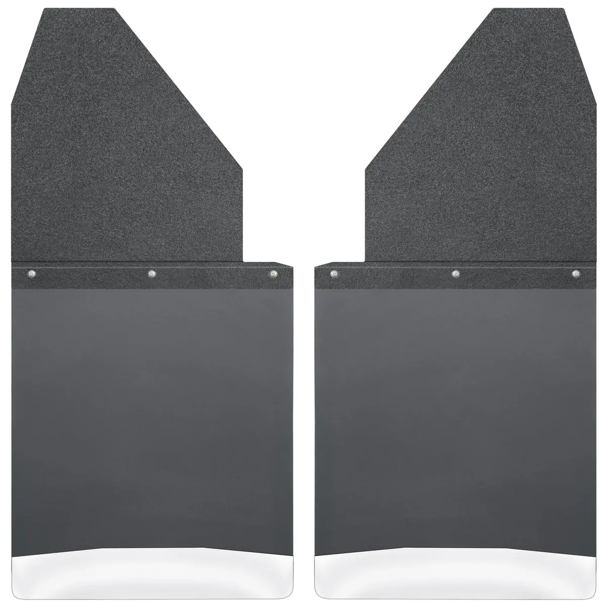 Mud Flaps - Kick Back Mud Flaps 14" Wide - Black Top And Stainless Steel Weight 1