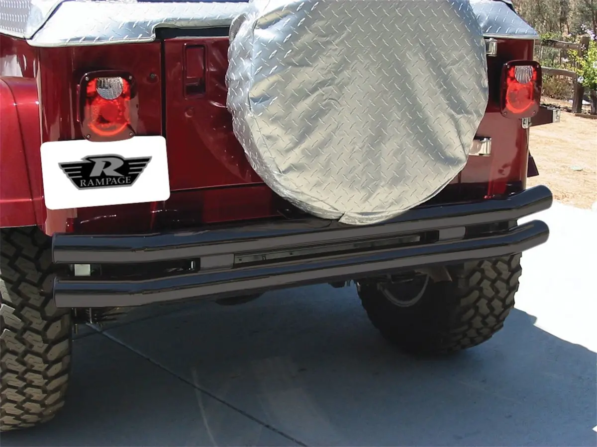 7649  -  Double Tube Bumper Black - Front Or Rear Without Hoop 1