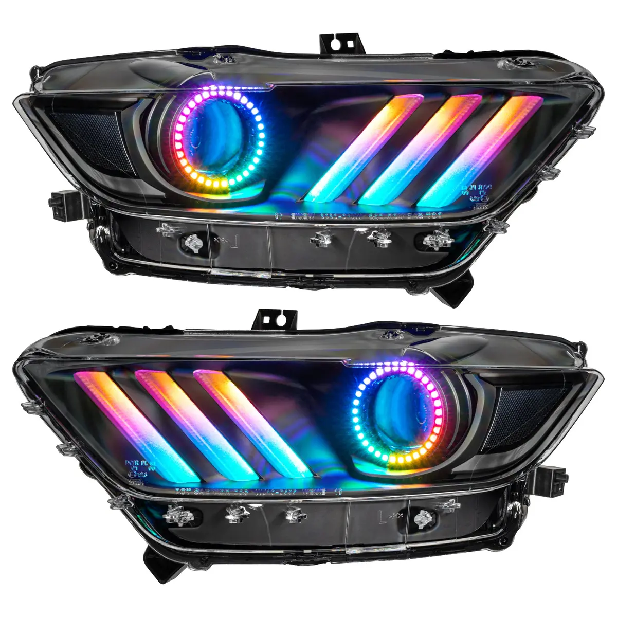 8199-332  -  2015-2017 Ford Mustang Dynamic Rgb+A Pre-Assembled Headlights - Black Edition 1