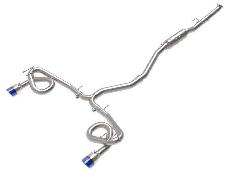 Afe Power Takeda 22-23 Honda Civic Si I4-1.5L (T) 2.5In To 3In 304 Ss Cb Exhaust - Blue Flame Tips 1