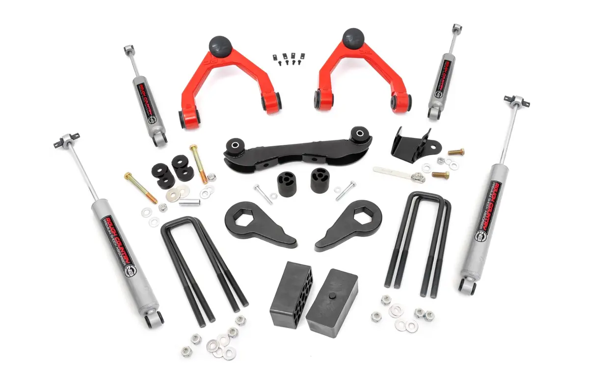 16530Red  -  2-3 Inch Lift Kit - Rear Blocks - Chevy C1500/K1500 Truck & Suv 4Wd (88-99) 1