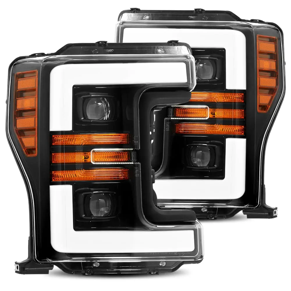 880108  -  Projector Headlights Plank Style Design Gloss Black 1