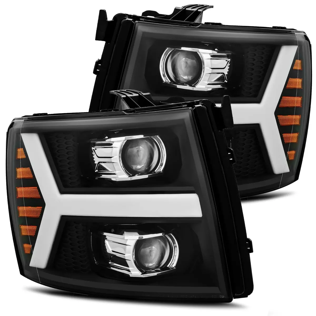 880205  -  Projector Headlights Plank Style Design Black 1