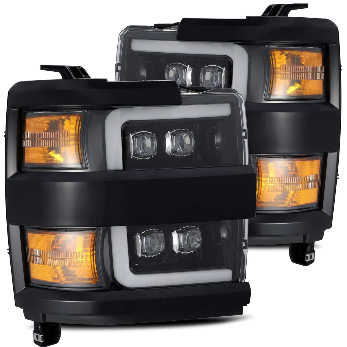 880217  -  Led Projector Headlights Plank Style Design Gloss Black 1