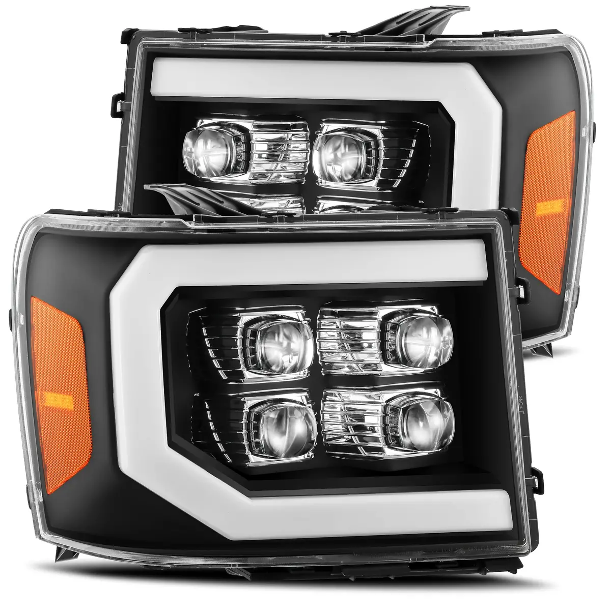 880608  -  Led Projector Headlights Plank Style Design Chrome 1