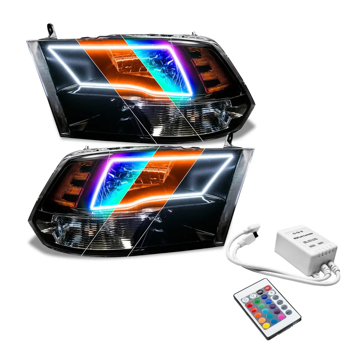 8906-504  -  Pre-Assembled Colorshift(Tm) W/Switchback Halo Headlights - Black Housing 1