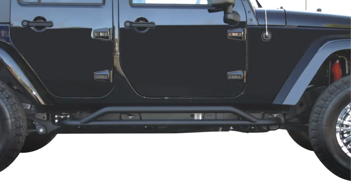 J005  -  Oval Tube Pwdr Ctd Black Steel Oe Rock Rails And Running Boards Must Be Removed 1