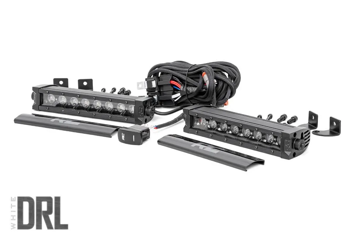 70728Bldrl  -  8 Inch Black Series Led Light Bar - Single Row - Cool White Drl - Pair 1