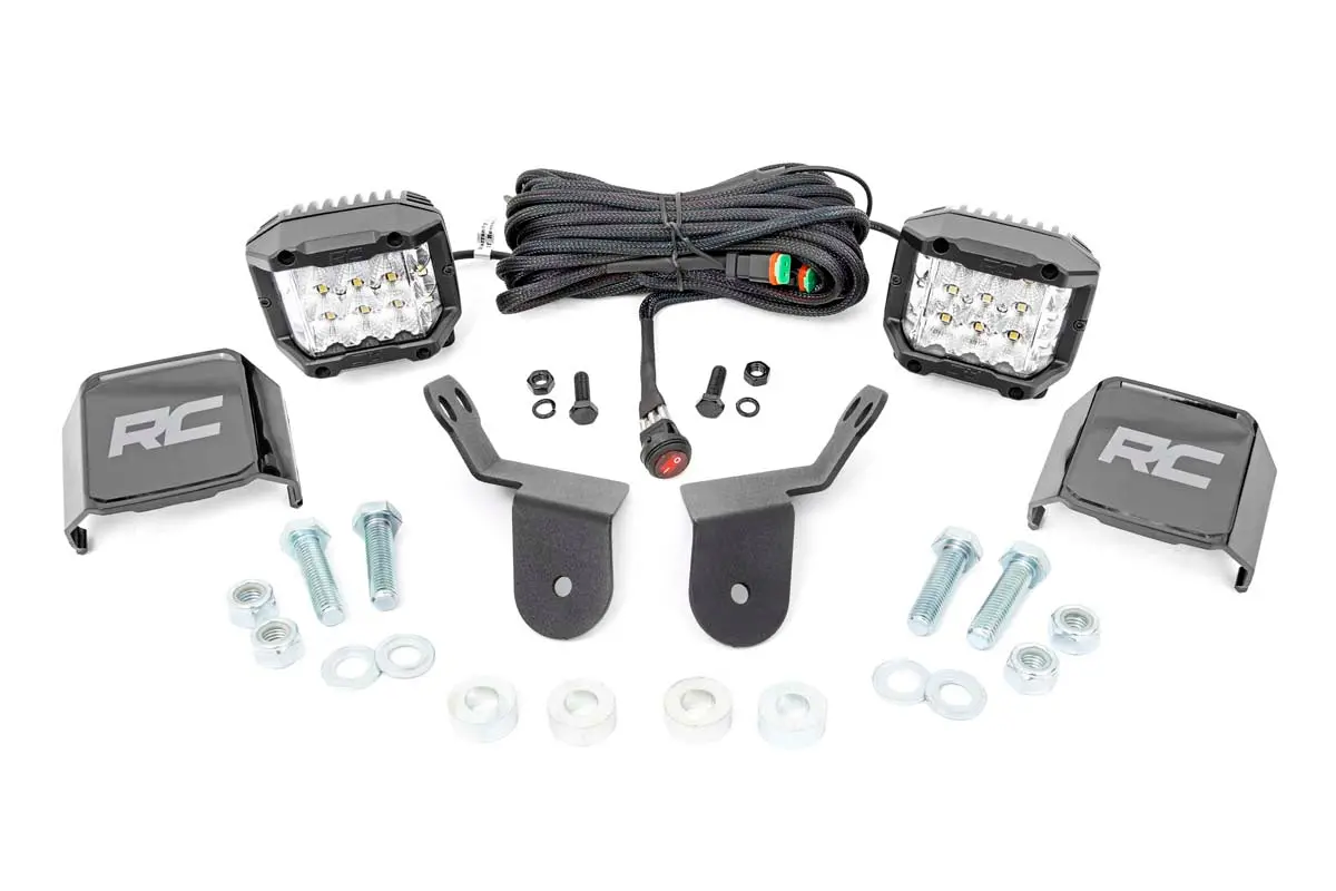 92012  -  Led Light Kit - Cage Mount - 2" Chrome Pair - Wide Angle - Honda Pioneer 1000 1