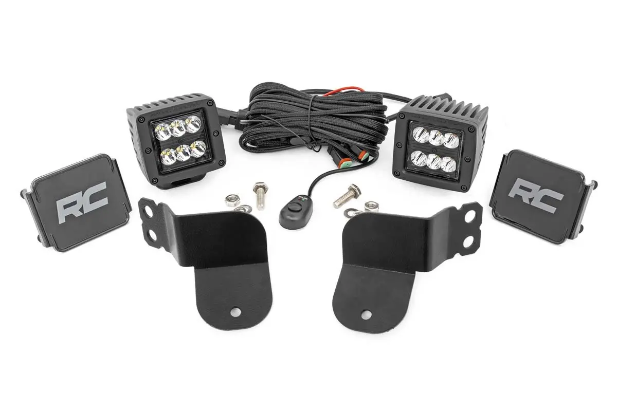 93022  -  Led Light Kit - Cage Mount - 2" Black Pair - Spot - Polaris General Xp 4 1000 1