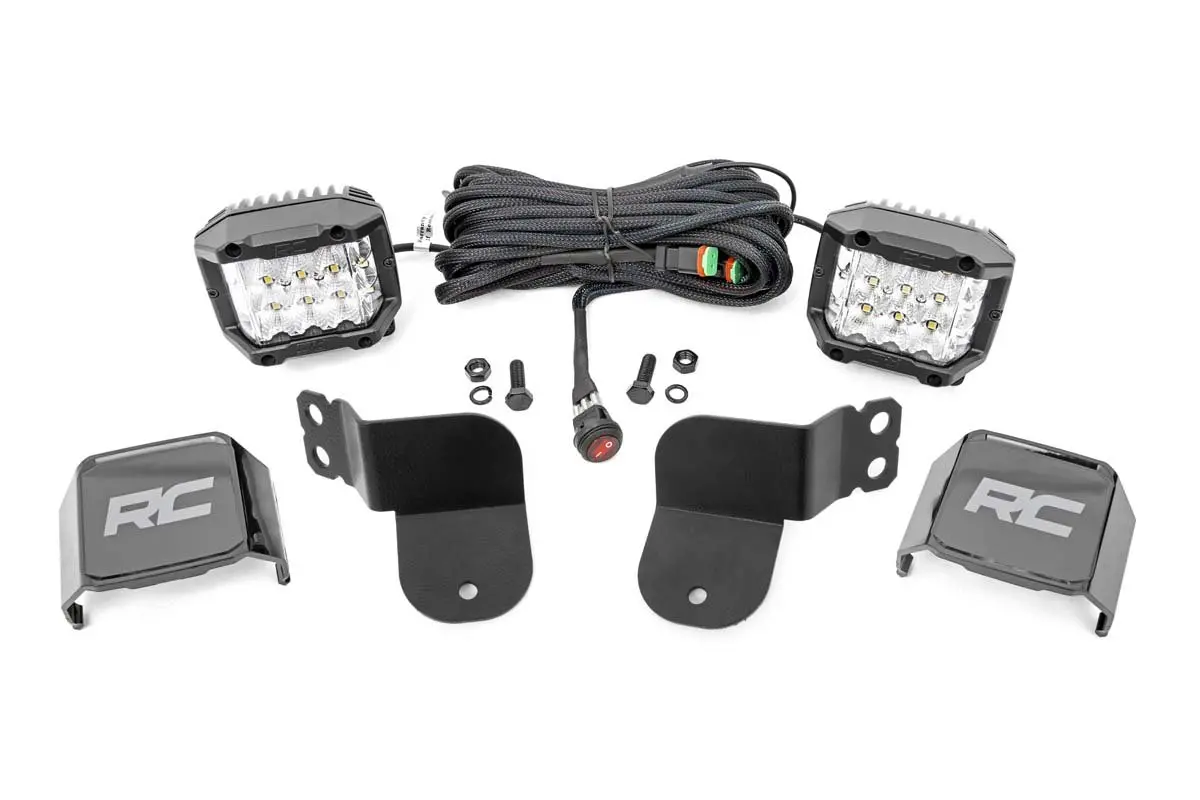 93023  -  Led Light Kit - Cage Mount - 3" Osram - Wide Angle - Polaris General Xp 4 1000 1