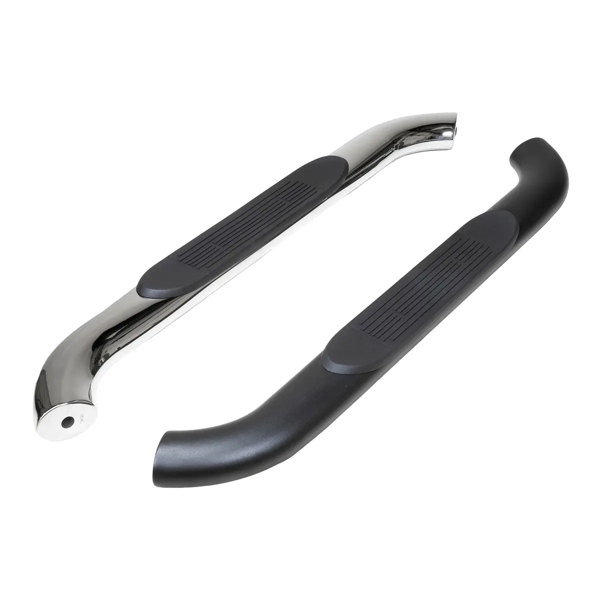 G5009  -  Sample Of 4 Inch Oval Bent Polished Stainless Steel And Black Side Bars 1
