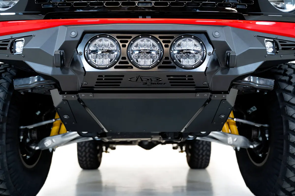 Ac23008na03  -  Ford Bronco 2021 - Up Bomber Front Bumper Skid Plate In Satin Black 1