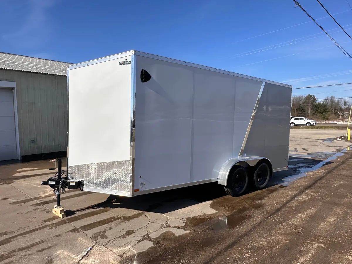 Enclosed Cargo Trailer 7X16 Utv +12In - 2 Tone 78" Ramp Door Opening With Ramp Door - Hlaftx716ta2+12 2
