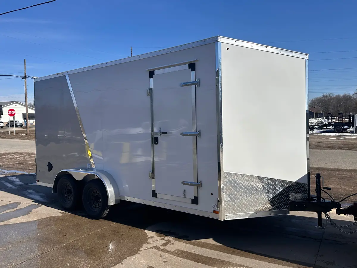 Enclosed Cargo Trailer 7X16 Utv +12In - 2 Tone 78" Ramp Door Opening With Ramp Door - Hlaftx716ta2+12 (Charcoal 2 Tone) 1