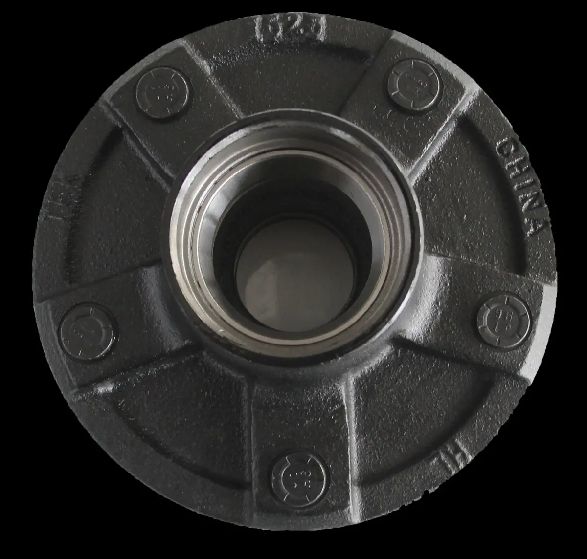 33086  -  Idler Hub 3500 Pound Capacity 5 X 5-1/2 Inch Bolt Pattern Black Push-In Studs 1