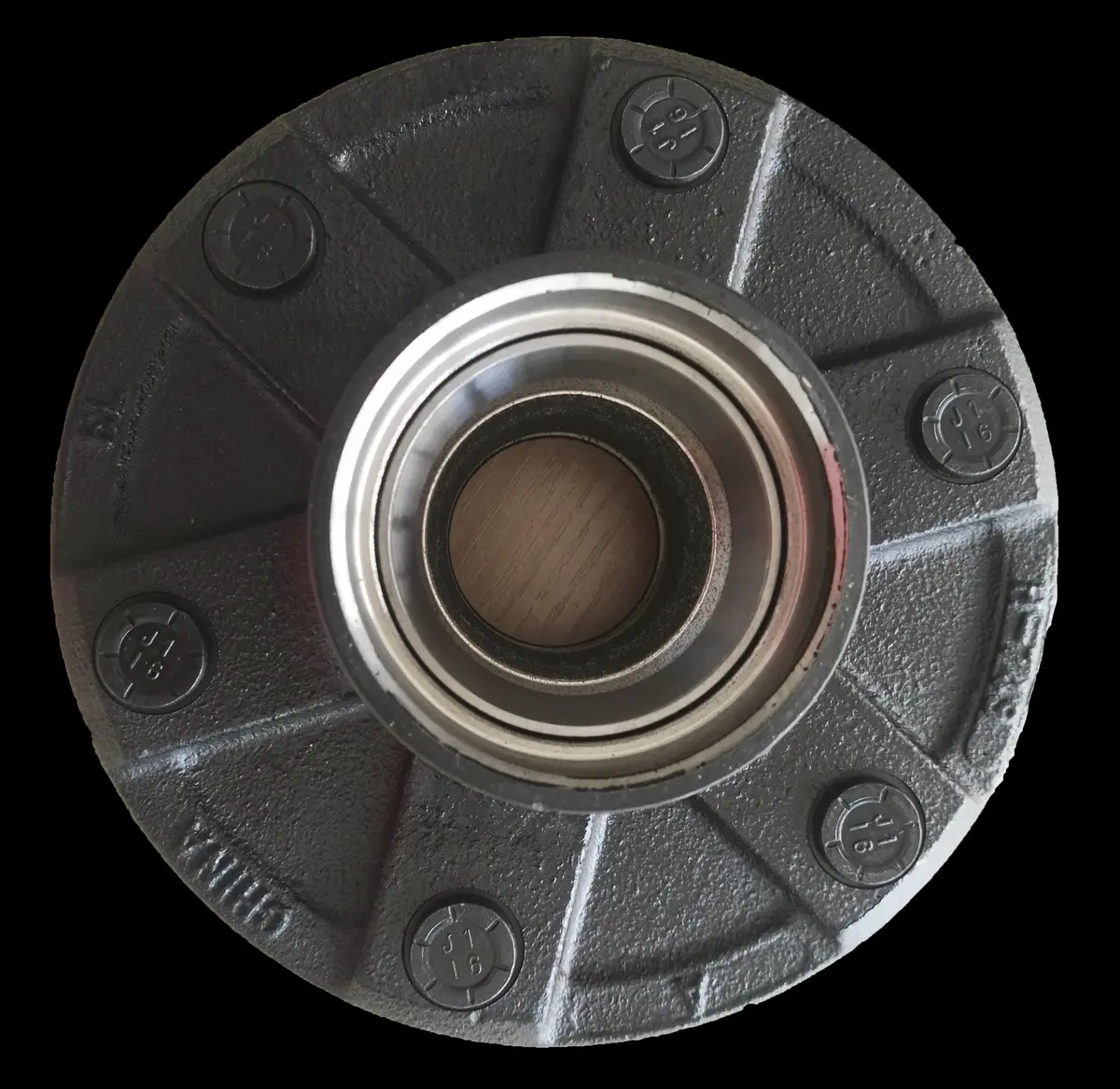 33087  -  Idler Hub 3500 Pound Capacity 6 X 5-1/2 Inch Bolt Pattern Black Push-In Studs 1