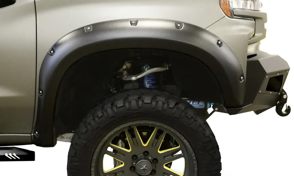 Rivet Style Fender Flare Set - Front, Textured, 2-Piece Set 1