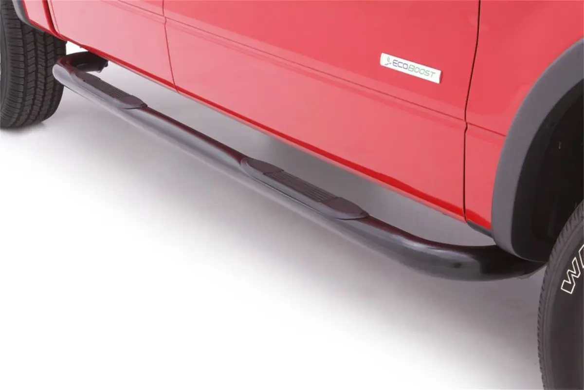 3 Inch Round Bent Nerf Bars - Black Stainless Steel 1