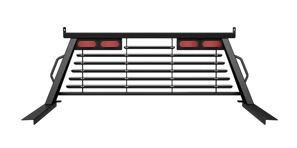 Pucp7522ba  -  B&W Custom Headache Rack W/ Led Brake, Turn, Tail Lights For Dodge & Ram Trucks 1