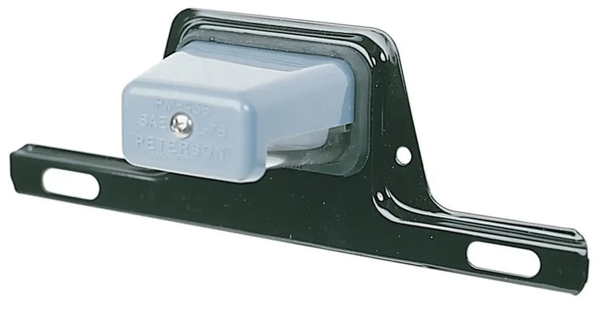 Peterson Grey License Plate Light With Black Bracket #M436b 1